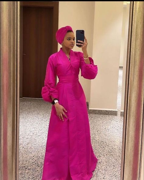 Hijabi Dinner Outfit, Plain Material Gown Styles, Material Gown Styles In Nigeria, Material Gown, Modest Dresses Fashion, Chic Dress Classy, African Fashion Skirts, Dinner Dress Classy, Mode Turban