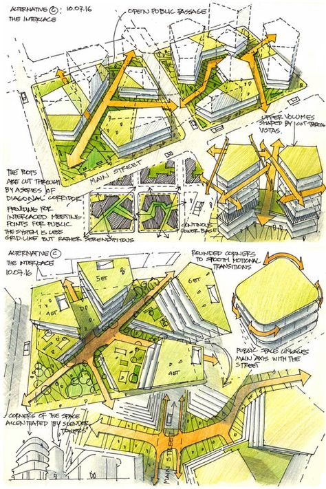 Conceptual Sketches Architecture Concept Diagram, Pavel Fomenko, Housing Projects Architecture, Urban Planning Concept, Urban Design Ideas, Concept Design Architecture, Architecture Concept Design, Koshino House, Masterplan Architecture