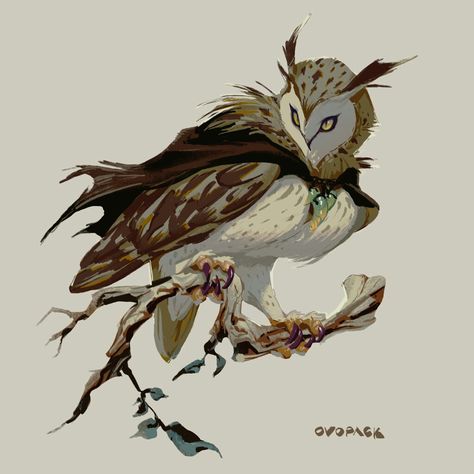 Ryota Murayama, Fantasy Animals, Fantasy Creatures Art, Mythical Creatures Art, Animal Sketches, Owl Art, Bird Drawings, Creature Concept, Creature Design