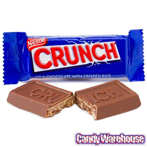 Crunch Candy Bar, 80s Food, Nestle Crunch, Crunch Bar, Halloween Chocolate, Chewy Candy, Chocolate Assortment, Bulk Candy, Fun Size