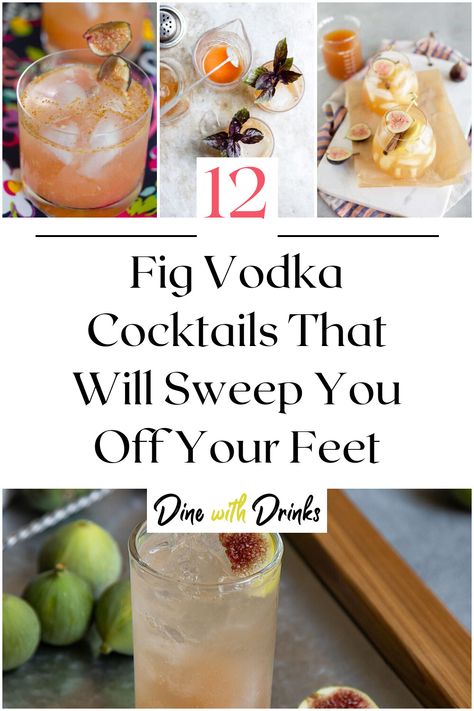 Collage of 4 fig vodka cocktails. Fancy Vodka Drinks, Fig Infused Vodka Cocktails, Fig Vodka Drinks, Fig Vodka Cocktail Recipes, Figenza Vodka Recipes, Fig Drinks Alcohol, Fig Vodka Cocktail, Fig Martini Recipes, Fig Liqueur