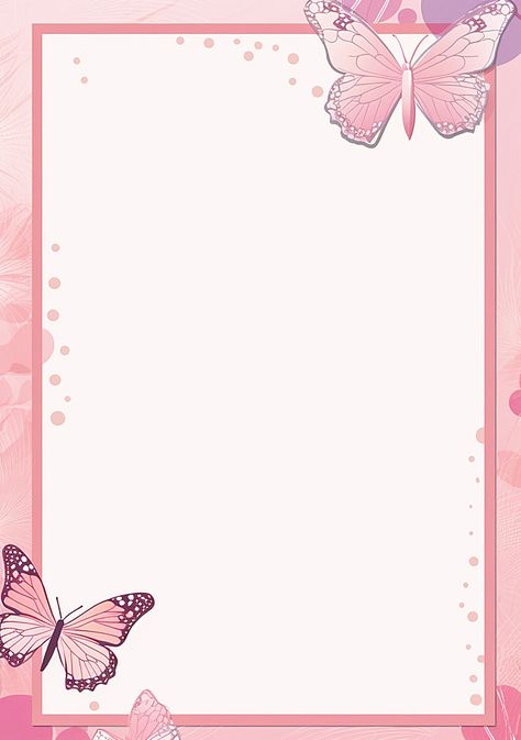 Pink Abstract Illustration Butterfly Page Border Background Background Image For Ppt, Background Images For Poster, Background For Portfolio, Pink Colour Wallpaper, Pink Frame Background, Pink Border Frame, Pink Paper Background, Background For Ppt, Pink Photo Frame