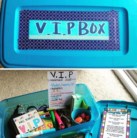 VIP Box Vip Student Ideas, Vip Student Desk, P7 Classroom, Vip Student, Treats For Teachers, Dojo Ideas, Organized Classroom, Class Dojo, Classroom Seating