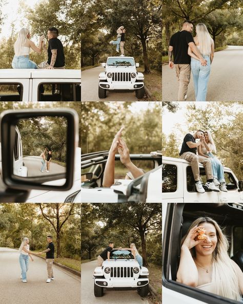 Love at first Jeep ❤️ @laurandjavier say they have a Jeep, say no more! The perfect love for this playful shoot! It always makes for the best session when you bring something you love or a hobby you enjoy to it! #tampaphotographer #stpetephotographer #clearwaterphotographer #wesleychapelphotographer #odessaphotographer #couplesphotography #couplesphotographer #flphotographer #njphotographer #lehighvalleyphotographer #jeepphotography #jeepwrangler #jeep #jeeplife #jeeplove #authenticlovemag... Jeep Photoshoot, Jeep Wedding, Jeep Doors, 7 Year Anniversary, Say No More, Lehigh Valley, Jeep Gladiator, Perfect Love, Jeep Life