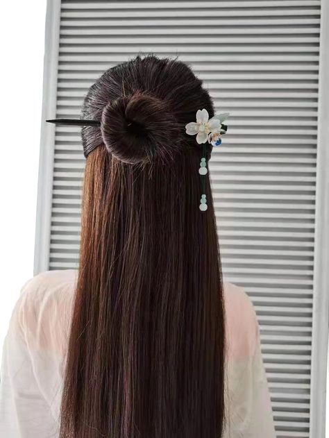 Multicolor Casual   Plastic  Hair Pin Embellished   Women Accessories Asian Hair Pin, Traditional Hairstyle, Beautiful Braided Hair, Chinese Hairstyle, Front Hair Styles, Japanese Hairstyle, Flower Hair Pin, Asian Hair, Hair Sticks