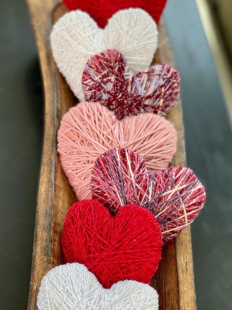 DIY Yarn Hearts Tutorial — Design of Your Life Painting Exterior Brick, Yarn Hearts, Painting Brick, Woven Heart, Diy Yarn, Best Paint Colors, Large Heart, Paint Remover, Painted Brick