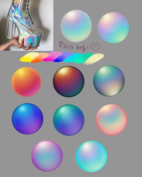 digital painting practice. idid a study to try and paint holographic stuff. sixpaint One Color Challenge Art, Study Stuff, Painting Practice, Palette Art, Coloring Tips, Coloring Tutorial, Color Palette Design, Digital Painting Tutorials, Color Studies