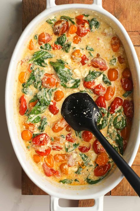 Recipe With Spinach And Tomato, Spinach And Feta Pasta Bake, Feta Spinach Tomato Pasta, Spaghetti With Feta Cheese, Feta Pasta Bake With Spinach, Baked Feta Pasta With Cherry Tomatoes And Spinach, Pasta Cherry Tomatoes Spinach, Feta Tomato Spinach Pasta Bake, Tomato Artichoke Spinach Feta Pasta