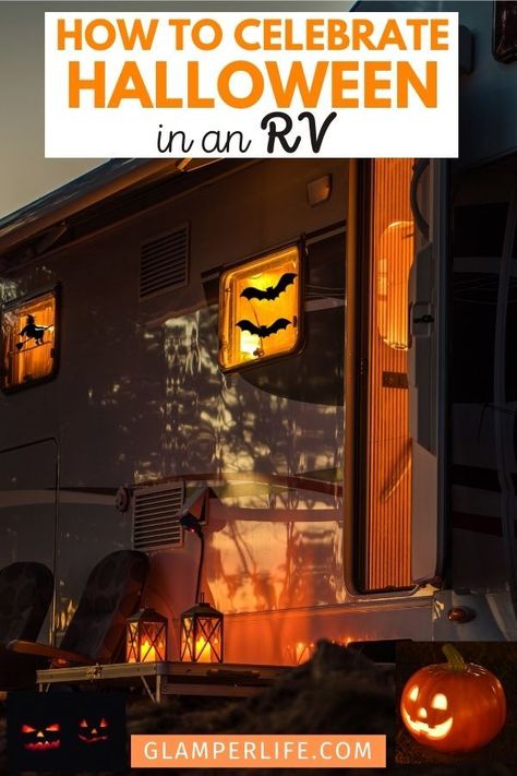 Rv Halloween Decorating Ideas, Rv Halloween, Halloween Camping Decorations, Campsite Decorating, Camping Decorations, Easy Outdoor Halloween Decorations, Decorating Your Rv, Living In An Rv, Outside Halloween Decorations