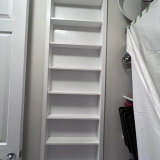 Shoe Rack Between Studs, Shelves Between Studs Bathroom, Cabinet In Between Studs, Inbetween Stud Storage, Pocket Shelves In Wall, Between Stud Shoe Storage, Shoe Storage Between Studs, Between The Studs Shelves, Recessed Storage Between Studs