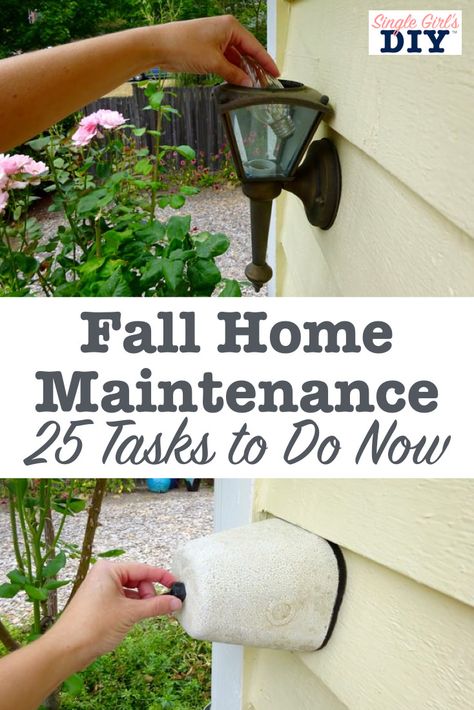 Fall Home Maintenance, Fall Maintenance, Diy Home Decor For Apartments, Home Maintenance Checklist, Maintenance Checklist, Home Fix, Diy Home Repair, Home Upgrades, Fall Home