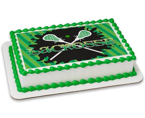 LACROSSE edible image cake cupcake or cookie by SugarPRINTcess Lacrosse Birthday, Lacrosse Cake, Lacrosse Cupcakes, Lacrosse Party, Tailgate Ideas, Hard Candy Lollipops, Cake Image, 10 Birthday, 1st Birthday Cake Topper