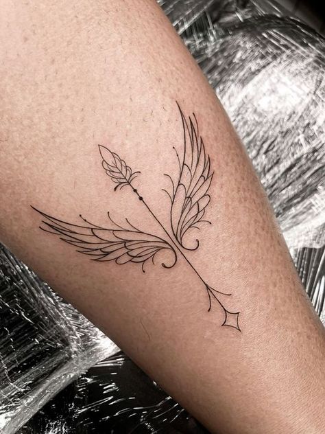 Angel Wings Fine Line Tattoo, Eagles Wings Tattoo, Empowerment Symbols, Valkyrie Wings Tattoo, Bird Fine Line Tattoo, Fine Line Angel Wings Tattoo, Wings Line Art, Angelic Tattoos, Phoenix Wings Tattoo