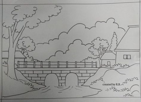 Free coloring page Scenery Drawing For Kids, Kids Canvas Art, Scenery Drawing, Desen Realist, Watercolor Paintings Nature, Stick Figure Drawing, Art Painting Tools, Amazon Kdp, Beauty Art Drawings