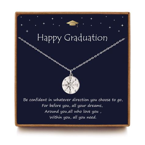 College Graduation Gifts for Her 2023 - Sterling Silver Compass Necklace for Good Luck Graduation, Daughter Gifts, Gift for Her, Friendship Jewelry (As an Amazon Associate I earn from qualifying purchases) College Graduation Gifts For Her, Silver Compass Necklace, Compass Necklace Silver, Senior Gifts, Happy Graduation, College Graduation Gifts, Symbol Necklace, Friendship Jewelry, Compass Necklace