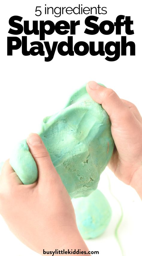 Home Made Playdough Recipe, Super Soft Playdough Recipe, Playdough Without Cream Of Tartar, Soft Playdough Recipe, Cream Of Tartar Recipe, Best Playdough Recipe, Soft Play Dough, Cloud Dough Recipes, Homemade Clay Recipe