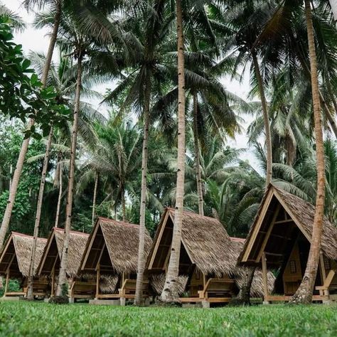 Hut Village, Nipa Hut, Resort Cabins, Hut House, Bamboo House Design, Eco Lodges, Village Resort, Bamboo Architecture, Well Rested