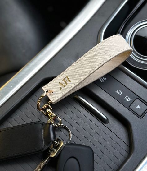 PERSONALISED WRISTLET KEYRING, Monogrammed Key Ring, Initials, Personalised Gift, Car Keychain, Faux Saffiano Leather, Stocking Filler - Etsy Leather Stocking, Girly Car, Car Essentials, Car Gift, Cute Car Accessories, Car Gifts, Cute Keychain, Wristlet Keychain, Car Keychain