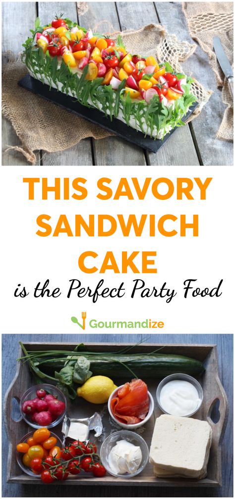 Easter Food Appetizers, Vegetarian Sandwich, Sandwich Cake, How To Make Sandwich, Tea Sandwiches, Bread Cake, Savoury Cake, Sandwich Recipes, Easter Recipes