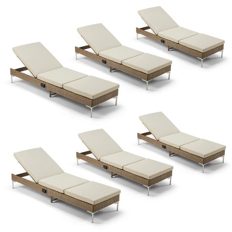 PRICES MAY VARY. Stepless Adjustment: The backrest of the outdoor chaise lounge chair is controlled by the air cylinder, which can be adjusted freely within the range ( 0°-70°). This design is more convenient than the ordinary adjustment mechanism that to meet your needs of various angles Thickened Soft Cushion: The patio chaise lounge chair comes with 3.15" thick upholstery to keep you comfortable all day long. The cushion cover is crafted by waterproof fabric, which is removable and washable. Pool Lounge Chair, Wicker Lounge Chair, Pool Lounge Chairs, Outdoor Loungers, Pool Chairs, Pool Lounger, Outdoor Chaise Lounge Chair, Patio Chaise Lounge, Loungers Chair