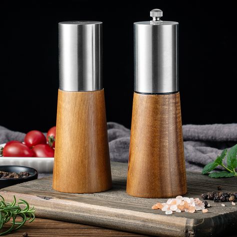 Premium Manual acacia wood Pepper Grinder Mill and salt shaker for Spice Spice Mill, Salt And Pepper Mills, Funny Cups, Salt And Pepper Grinders, Kitchen Window Treatments, Condiment Holder, Wall Ornaments, Pepper Mill, Restaurant Kitchen