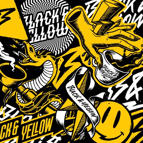 Check out this @Behance project: “Black & Yellow coffeebar” https://www.behance.net/gallery/59559835/Black-Yellow-coffeebar Graphic Design Posters Yellow, Black And Yellow Illustration, Black And Yellow Design Graphics, Black And Yellow Graphic Design, Black And Yellow Branding, Yellow Poster Design, Yellow Illustration Art, Yellow And Black Aesthetic, Yellow Black Wallpaper