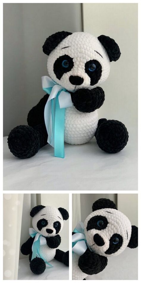 AMIGURUMI FREE CROCHET PANDA PATTERN | Amigurumim Crochet Teddy Bear Pattern Free, Bear Patterns Free, Amigurumi Minta, Crochet Bear Patterns, Gilet Crochet, Crochet Toys Free, Crochet Teddy Bear Pattern, Crochet Geek, Crochet Panda