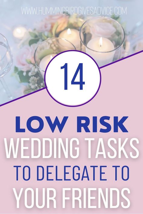 Often our friends and family want to help us with our weddings, but we don't always know what to give them to do. You want your friends and family to help with your wedding, but you also want your wedding tasks done in a certain way. Enter low risk wedding tasks to delegate to your friends and family. These are great wedding tasks to give to your loved ones because your wedding won't be ruined if they aren't done perfectly. // getting married // brides // grooms // wedding guests // help out Who To Tip At Your Wedding, Wedding Tasks To Delegate, Wedding Day Tasks To Delegate, Wedding Budget Break Down 10k, Wedding Budget Break Down 30k, Everything You Need To Know About Planning A Wedding, Hummingbird Wedding, Wedding In Las Vegas, Wedding Tools