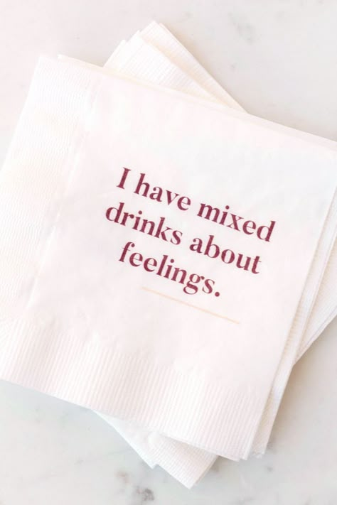 Wine Aesthetic, Spanglish Quotes, Create Cultivate, Diy Napkins, Party Invite Design, Custom Napkins, Printed Napkins, Wedding Mood Board, Bar Ideas