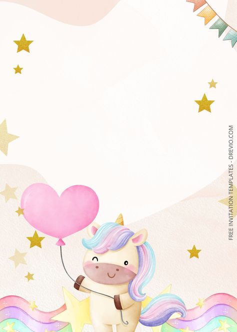 FREE Funky Unicorn Baby Shower Invitation Templates | Download Hundreds FREE PRINTABLE Birthday Invitation Templates Printable Unicorn Birthday Invitations, Unicorn Baby Shower Theme, Printable Unicorn Birthday, Birthday Party Invitations Free, Birthday Invitation Card Template, Unicorn Party Invites, Baby Birthday Invitations, Girls Party Invitations, Unicorn Birthday Party Invitation