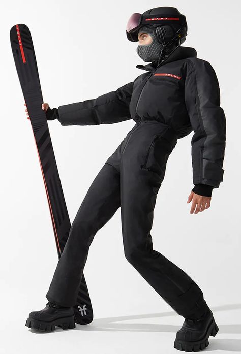 Women's Ski wear and technical gear | PRADA Prada Ski Suit, Prada Skiing, Aspen Fits, Ski Gear Women, Ski Resort Outfit, Ski Jackets For Women, Ski Outfits For Women, Ski Suits For Women, Snowboard Fashion