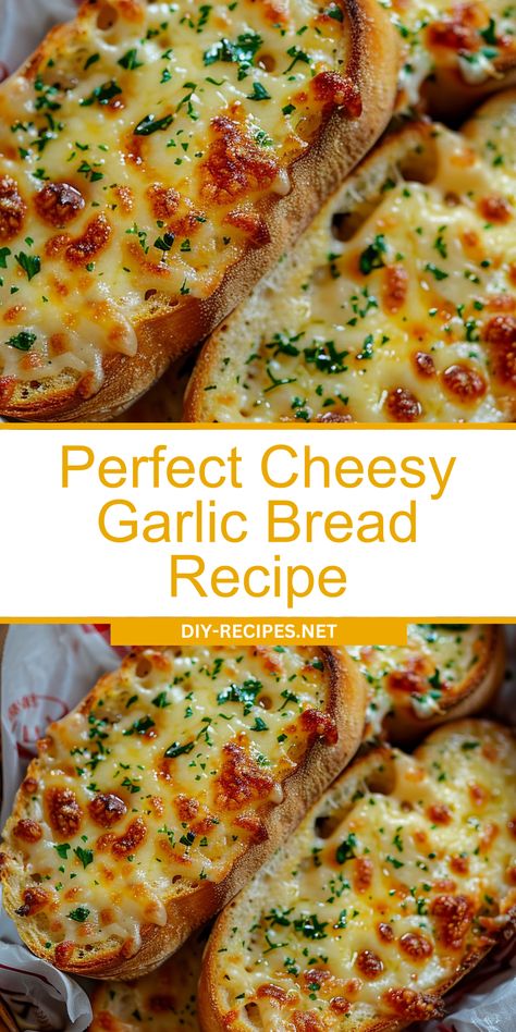 Learn how to make perfect cheesy garlic bread with this easy recipe. Gooey and delicious! Extra Cheesy Garlic Bread, Garlic Cheese French Bread, Easy Cheesy Garlic Bread Recipe, Things To Make With Italian Bread, Best Garlic Cheese Bread, Best Garlic Bread Recipe Homemade, French Bread Garlic Bread Easy, Garlic Cheesy Bread Recipe, Cheesy Garlic Bread Recipe Homemade