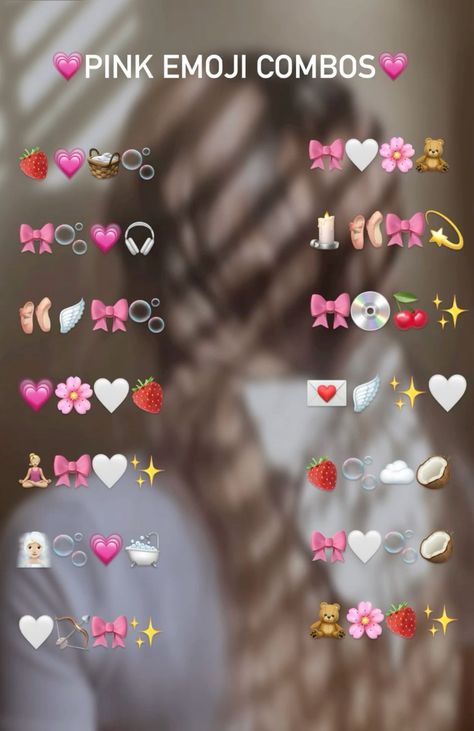 💗Pink emoji combos💗 Pink Emoji Combos, Pink Emoji Combinations, Usernames Para Instagram, Pink Emoji, Cute Emoji Combinations, Emoji Combos, Bios Para Instagram, Zestaw Ikon, Clever Captions For Instagram