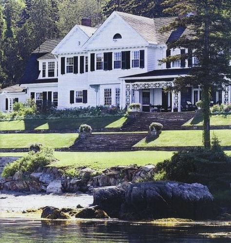 Large House, Lake Living, House Goals, Pretty House, Maine House, Lush Green, My Dream Home, Future House, East Coast