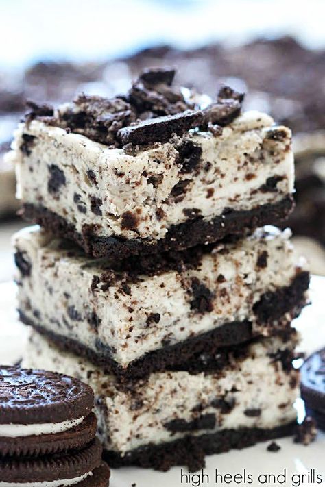 Oreo Baking, Desserts Nutella, Baking Cheesecake, Oreo Cheesecake Bars, Cream Cheese Oreo, Cheesecake Easy, Oreo Desserts, Dessert Cheesecake, Smores Dessert