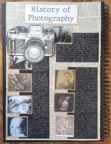 Photography Coursework Ideas, Sketchbook Ideas A Level Art, History Of Photography Sketchbook, Photography Gcse Mindmap, Photography Gcse Aesthetic, History Textiles Gcse, Artist Information Page Gcse, Gcse Photography Experimentation, Photography Books Layout