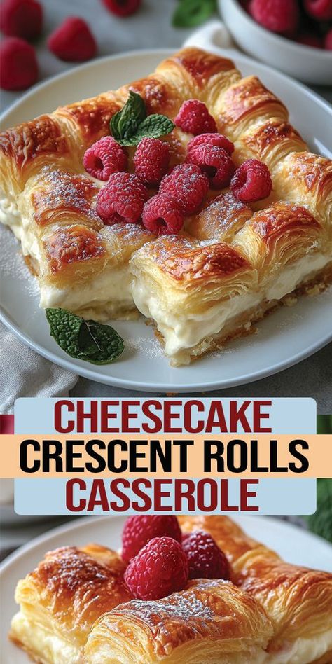 Cheesecake Crescent Rolls Casserole Ingredients: 2 cans of refrigerated crescent roll dough 2 (8 oz) blocks of cream cheese, softened to room temperature 1 cup granulated sugar 1 teaspoon vanilla extract 1/4 cup melted butter 1 tablespoon ground cinnamon 2 tablespoons granulated sugar #cheesecake #easyrecipes #camilarecipes Crescent Roll Ring Recipes, Cheesecake Crescent Rolls, Crescent Roll Recipes Dessert, Crescent Roll Casserole, Crescent Roll Dessert, Crescent Roll Breakfast Recipes, Crescent Roll Cheesecake, Apple Cobbler Recipe, Cinnamon Roll Cheesecake