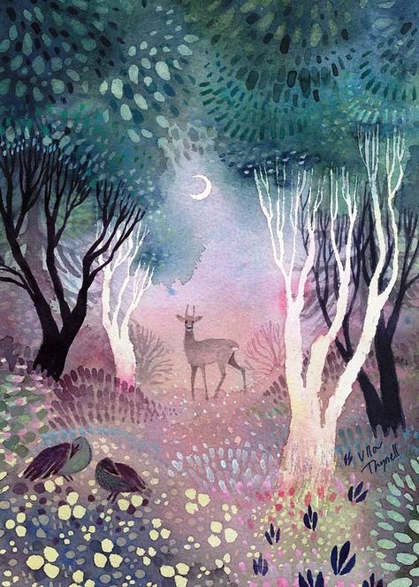 Ulla Thynell, 동화 삽화, Fairytale Art, Night Art, Arte Animal, 판타지 아트, Art And Illustration, Pics Art, Whimsical Art