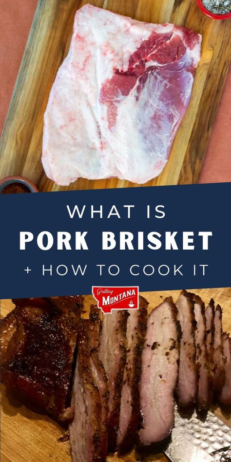 Pork Brisket Recipes, Grilling Brisket, Grilling Recipes Meat, Brisket Smoked, Grilling Recipes Pork, Pork Brisket, Smoked Pork Shoulder, Pork Tenderloins, Pork Crockpot Recipes