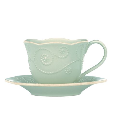 Lenox Ice French Perle Cup and Saucer Lenox French Perle, Ice Blue Color, Blue Cups, Tea Stains, Blue Ceramics, Cups And Mugs, Tea Cup Saucer, Cup And Saucer Set, Ceramic Cups