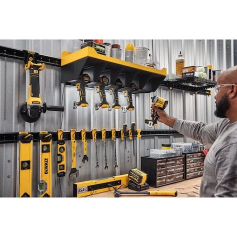 Power Tool Storage Shelf Combo Dewalt Storage, Rolling Tool Box, Power Tool Storage, Dewalt Power Tools, Concrete Tools, Table Saw Accessories, Dewalt Tools, Lawn Equipment, Led Strip Light