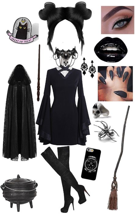 Halloween Costumes Women Dark Hair, Modern Halloween Costumes, Witch Look Outfit, Modern Witch Outfit Aesthetic, Witch Halloween Costume Aesthetic, Modern Witch Costume, Witch Outfit Modern, Goth Halloween Costume Ideas, Dark Witch Costume