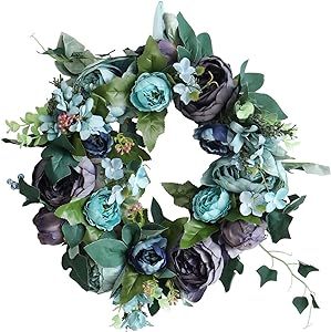 Wreath Material, Spring Wreath For Front Door, Artificial Peony, Home Decor Blue, Material Wreaths, Blue Peonies, Silk Peonies, Artificial Peonies, Wedding Wall