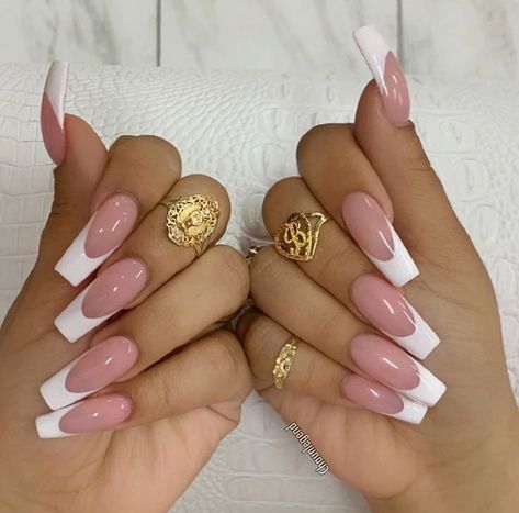 Feed Nails, Acrylic Nails Natural, Manikur Kuku, French Tip Nail Designs, French Manicure Nails, Long Nail Designs, French Tip Acrylic Nails, French Acrylic Nails, Coffin Nails Long