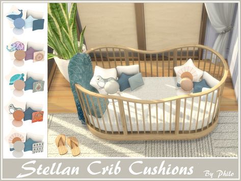 philo's Stellan Crib Cushions Sims 4 Cc Newborn Bassinet, High Chair Sims 4 Cc, Toddler Beds Sims 4 Cc, Sims 4 Infant Bed, Crib Sims 4, Sims 4 Baby Room Cc, Sims 4 Infant Crib, Sims 4 Bassinet Cc, Sims Baby Cc