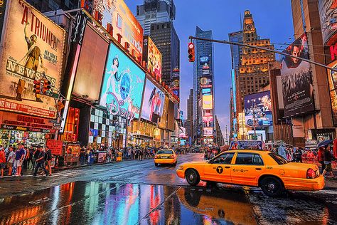 Times Square Colors, Manhattan, New York. Time Square New York, Bus Trips, New York Times Square, New York Taxi, New York Cityscape, New York Architecture, New York Photography, Arizona Usa, New York Art