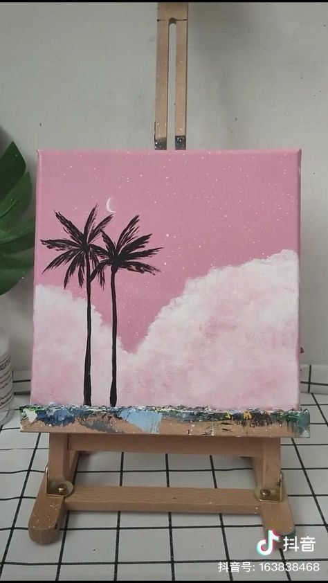 Painting Ideas Easy Simple, Painting Ideas Easy, Paintings Easy, Sky Art Painting, Small Canvas Paintings, Canvas Painting Tutorials, Simple Canvas Paintings, Cute Canvas Paintings, Canvas Drawings