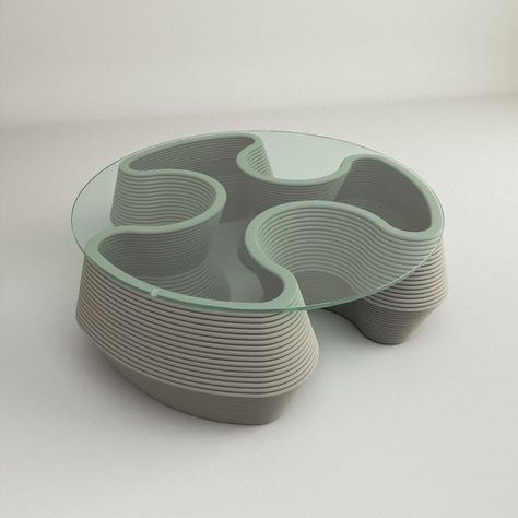 Biomorphic Coffee Table concrete printed Conceptual Furniture Design, Biomorphic Design Interior, 3d Concrete Printing, Concrete 3d Printing, Biomorphic Furniture, 3d Print Furniture, Organic Furniture Design, Conceptual Furniture, Concrete Printing