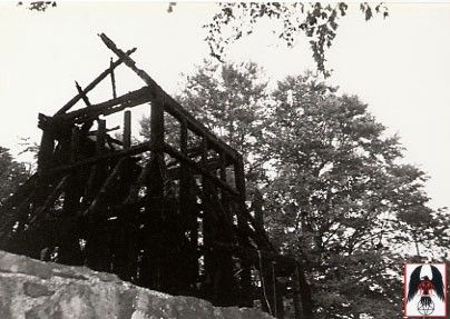 Photo by Varg Vikernes of Burzum of burnt church, this photo was also used for the cover of ASKE (ashes) and the ASKE design t-shirt.. A Black, White, Black