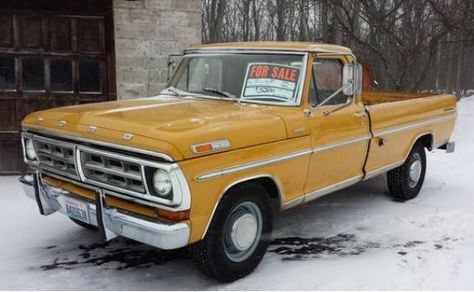 '71 Ford F250. Looks like my old 72 F-100. Loved that ol' truck. Ford Truck Models, Yellow Truck, Diesel Trucks Ford, Studebaker Trucks, Classic Cars Chevy, Ranger Truck, Ford Ranger Truck, Classic Ford Trucks, Old Ford Trucks